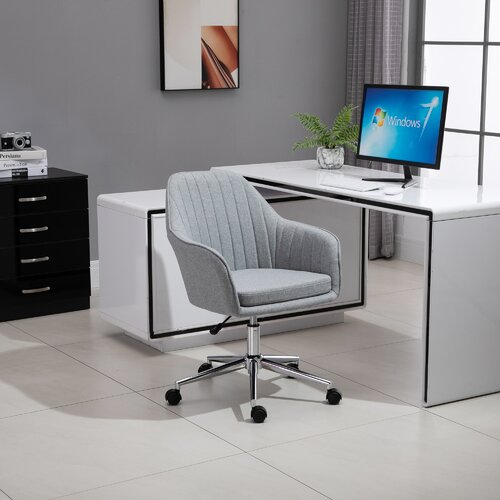 Linen Kaarina Office Computer Mid Back Task Chair 